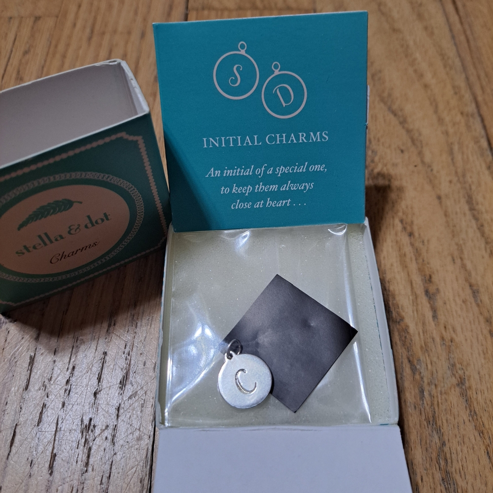 Stella & Dot Silver Initial Charm